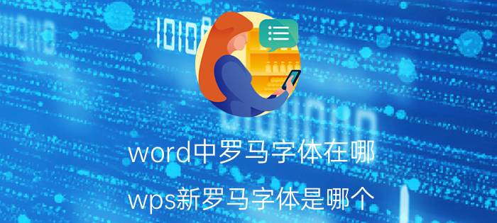 word中罗马字体在哪 wps新罗马字体是哪个？